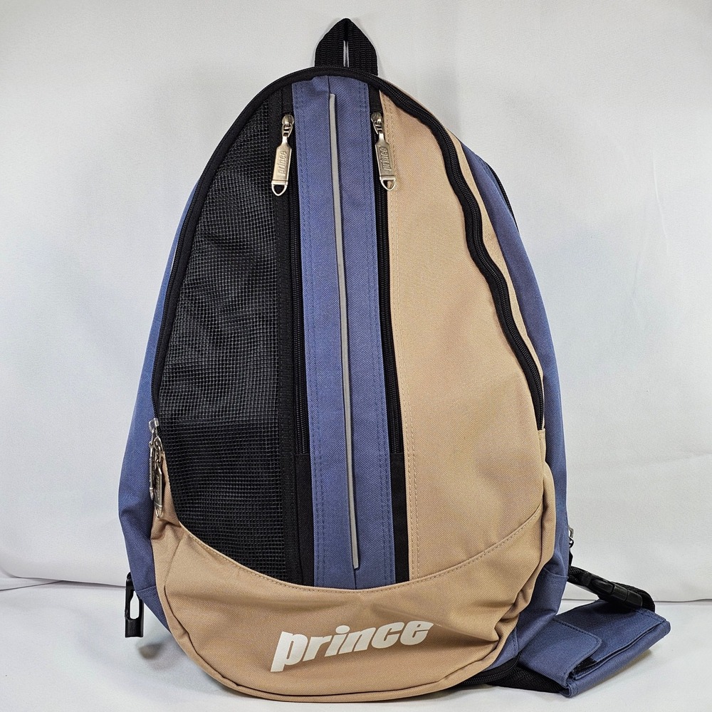 Prince Tennis Sling Backpack Blue Tan Black Single Strap Sports Bag Teardrop NEW